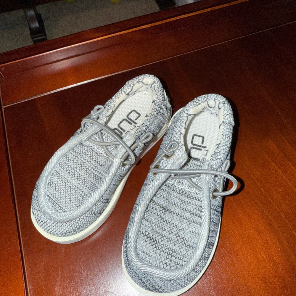 Hey Dude Kids Light Gray Slip-On Loafers
